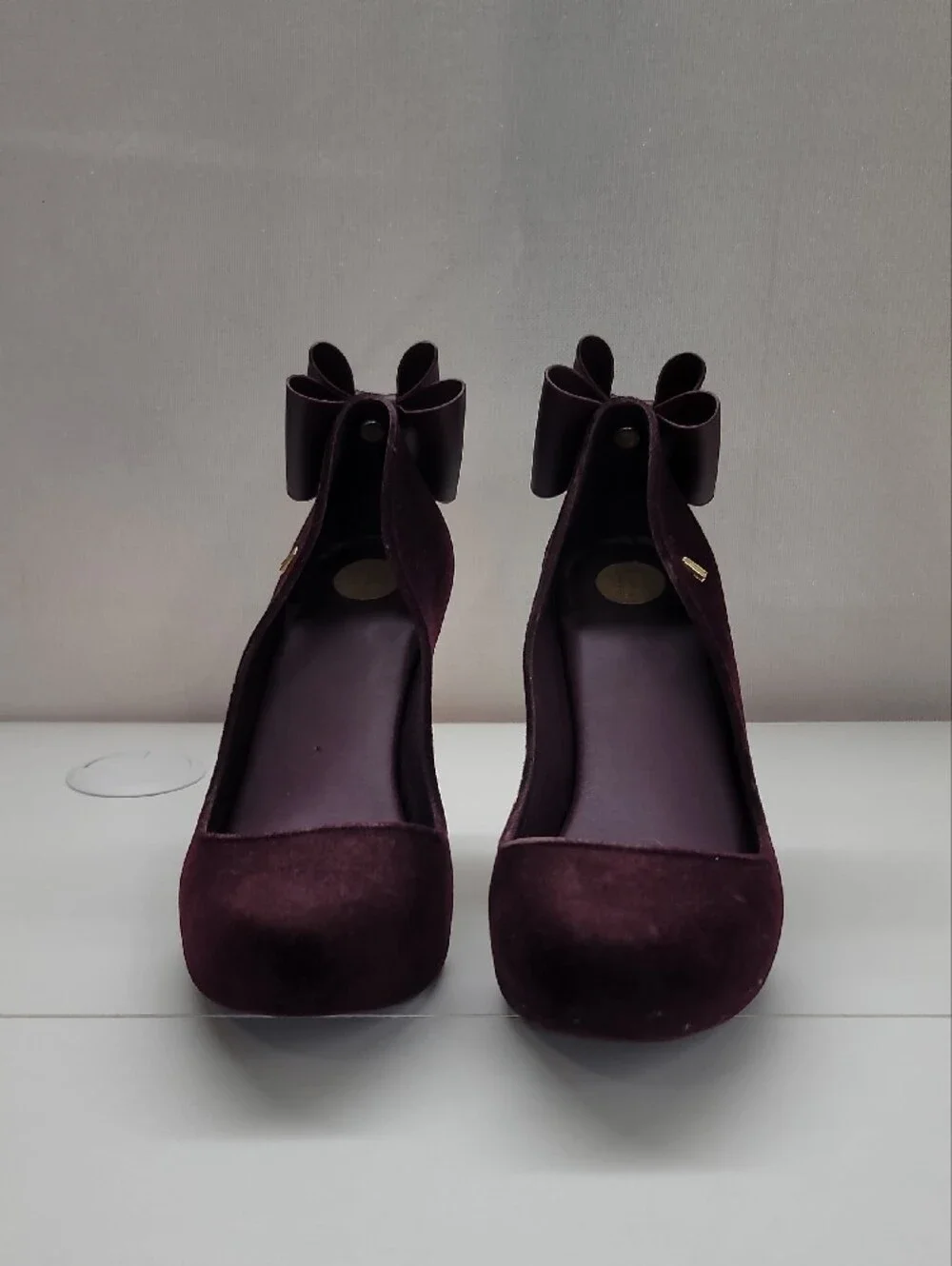 Melissa Incense Flock Bow Heels Size 7